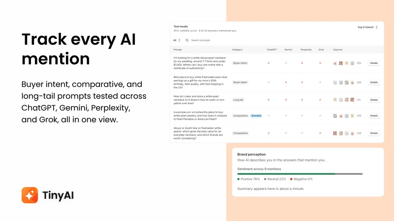 TinyAI ‑ AI SEO for ChatGPT