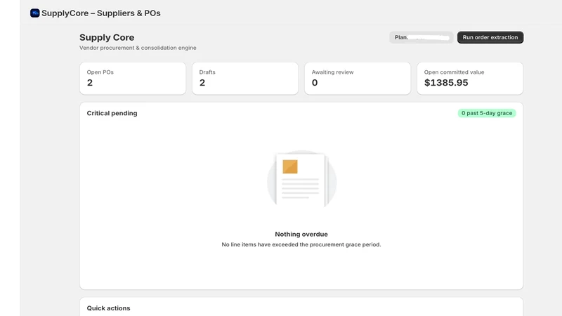 SupplyCore – Suppliers & POs