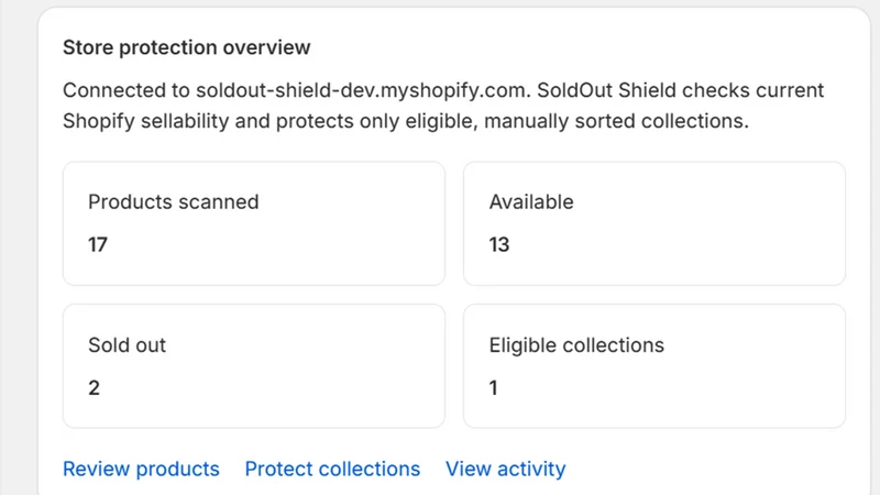 SoldOut Shield: Stock Manager