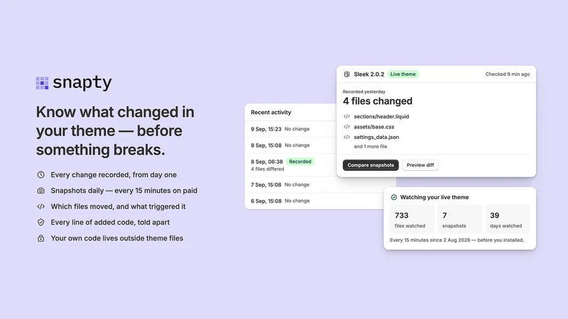 Snapty Theme Backup & Restore