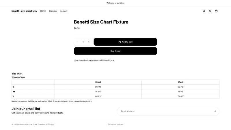 Benetti Size Charts