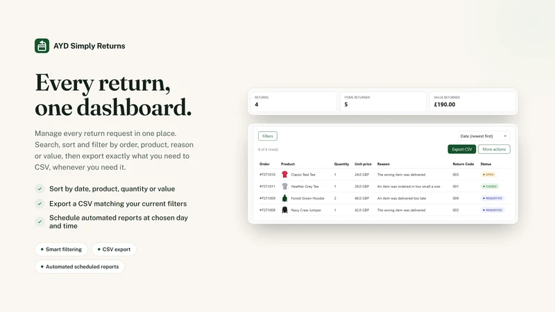 AYD Returns & Exchanges
