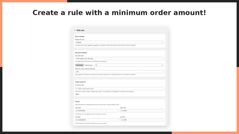 UR: Timed Login Order Discount