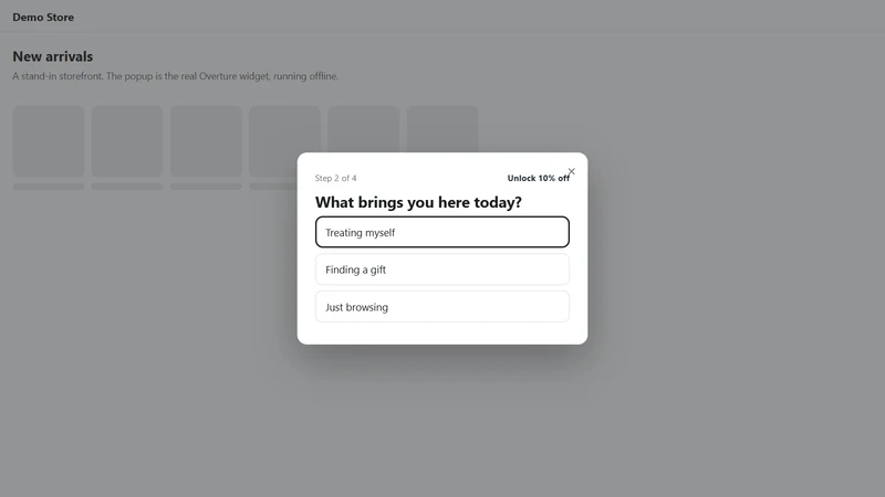 Overture: Story & Quiz Popups