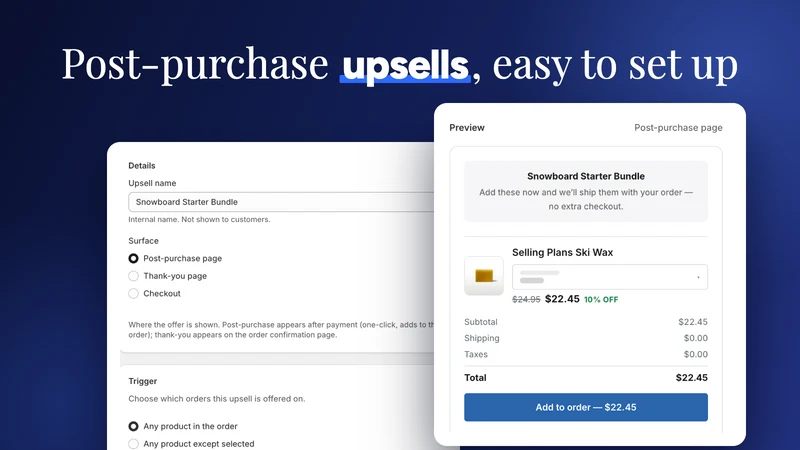Hype Post Purchase Upsell