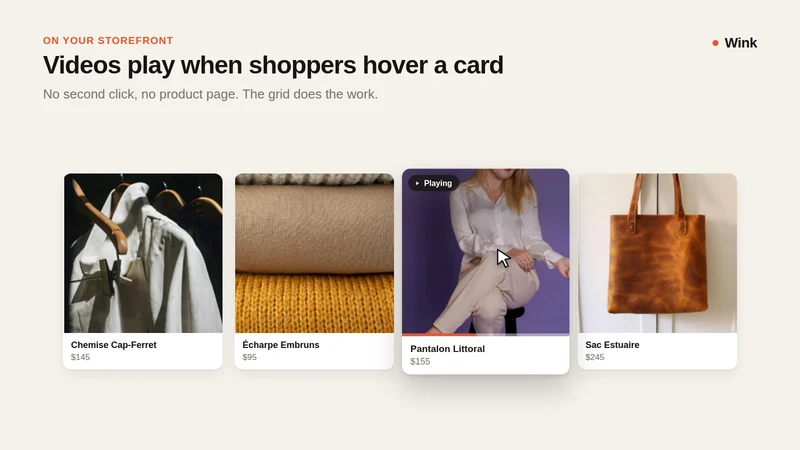 Wink: Product Video on Hover