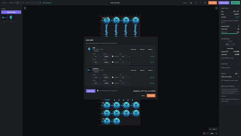 Gangify Gang Sheet Builder