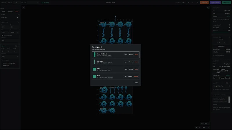Gangify Gang Sheet Builder