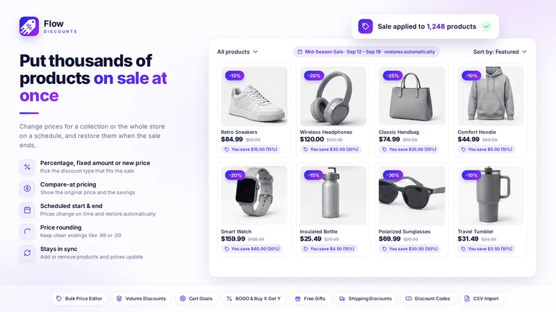 Flow Discounts: Bulk & Sales