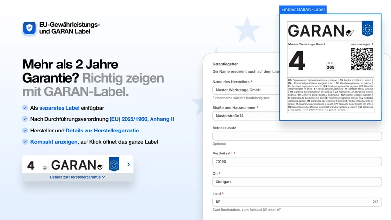 EU Warranty Label + GARAN