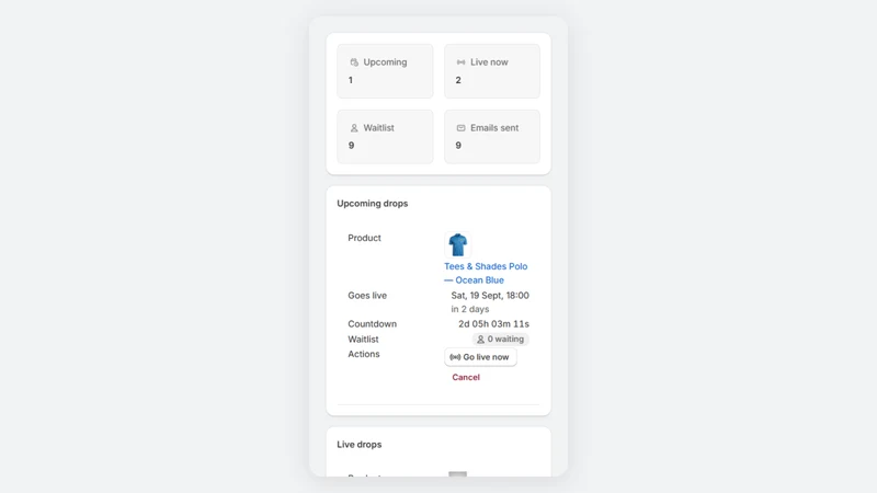 Drop Engine ‑ Product Launches