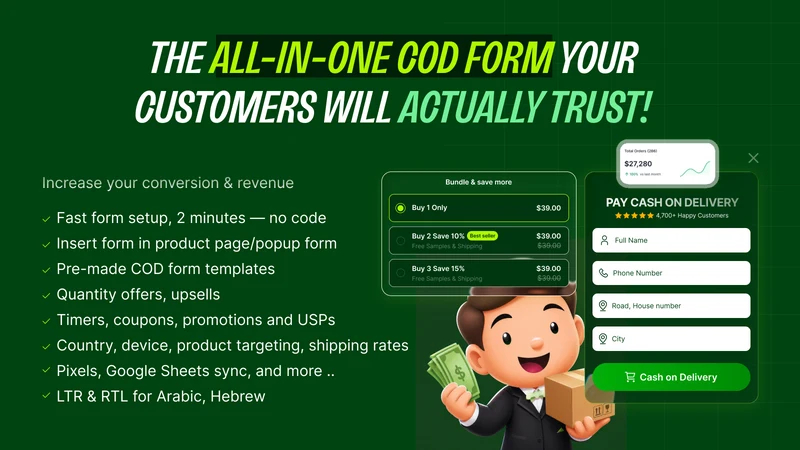 Better COD Form & Upsells