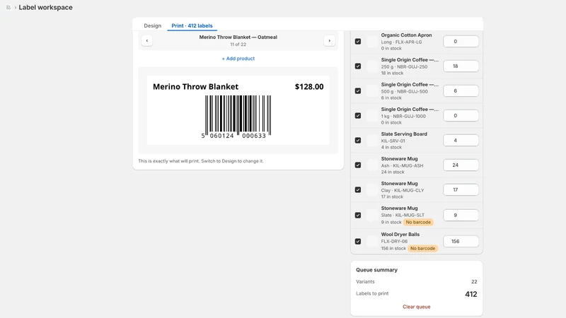 Barline: Barcode Labels