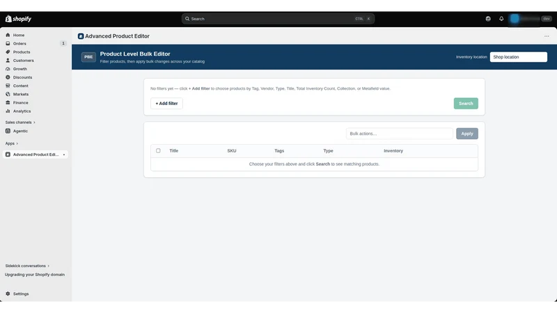 Advanced Product Editor