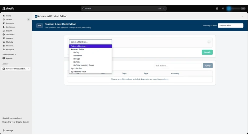 Advanced Product Editor