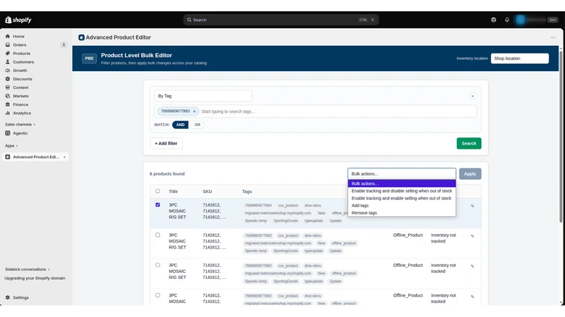 Advanced Product Editor