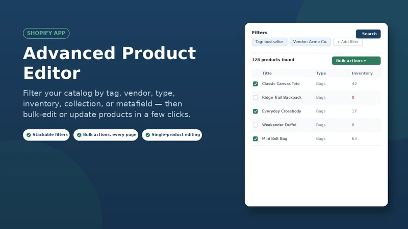 Advanced Product Editor