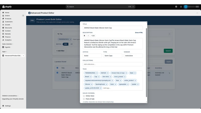 Advanced Product Editor
