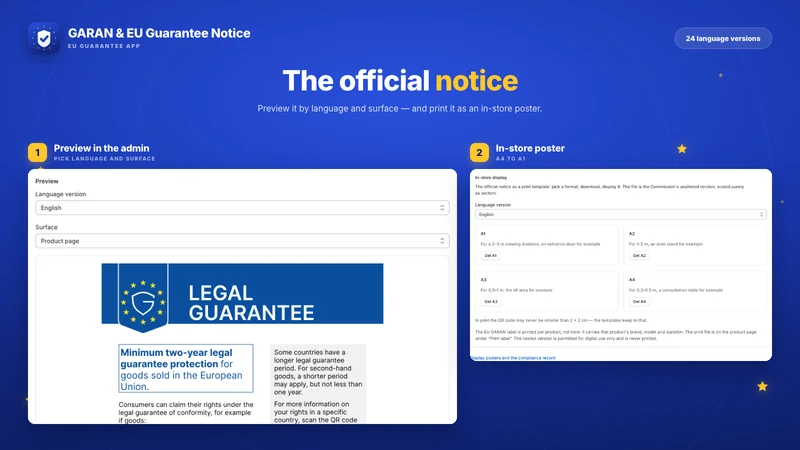 GARAN & EU Guarantee Notice