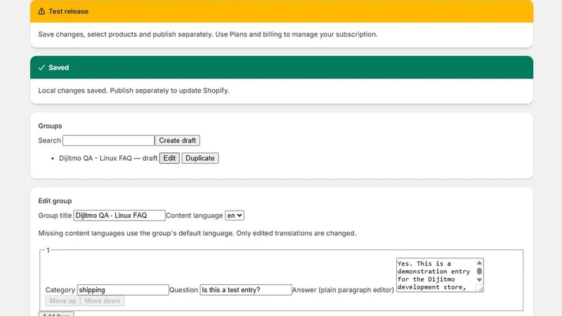 Dijitmo FAQ and Tabs
