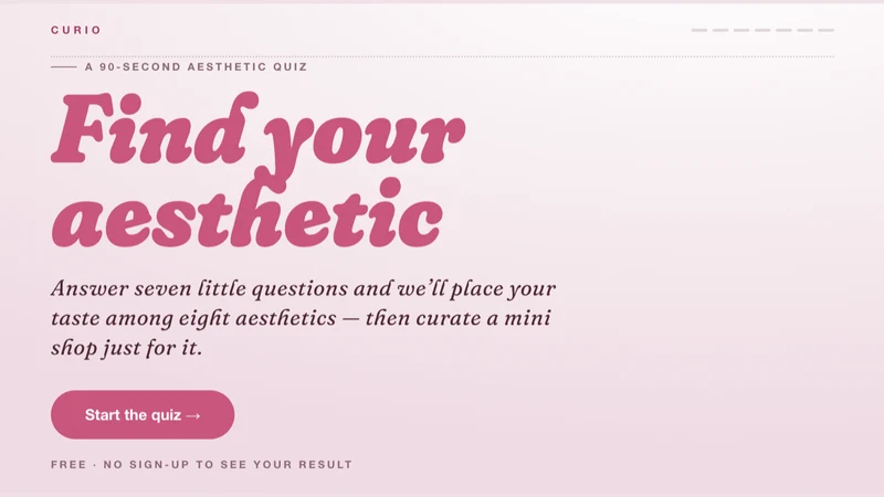 Curio — Aesthetic Quiz