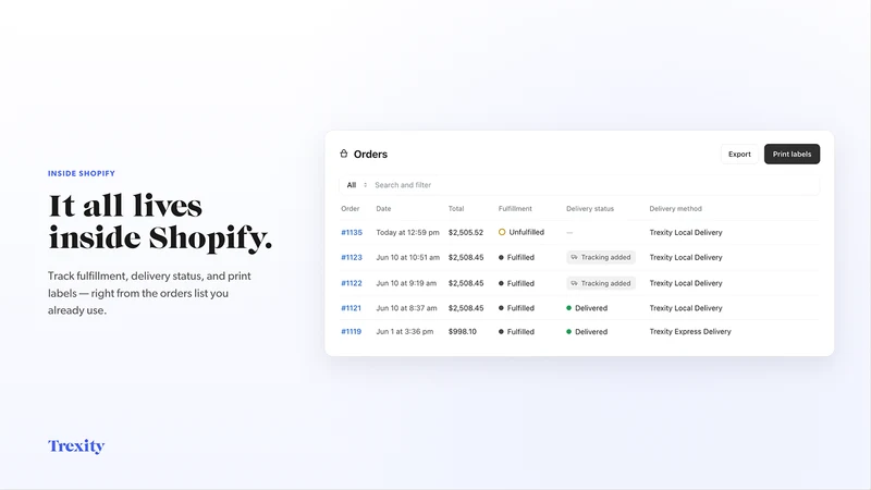 Trexity Local Delivery
