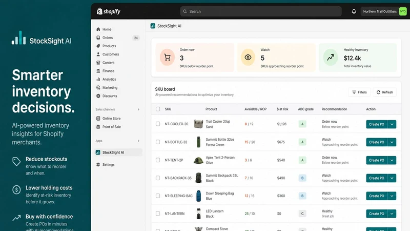 StockSight AI Inventory & POs