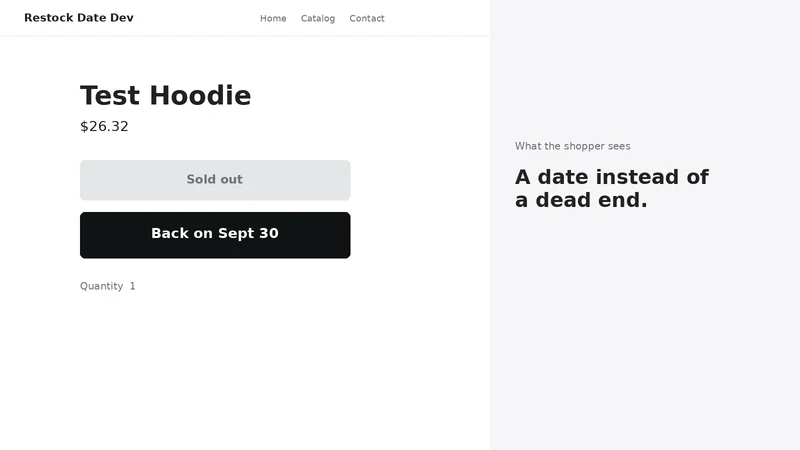 Restock Date: Back in Stock