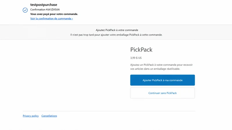 PickPack Upsell