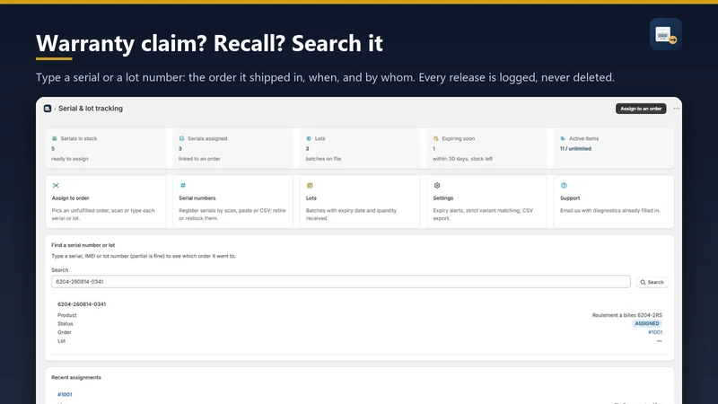 MT: Serial & Lot Tracking