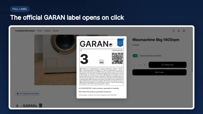 Lowlands GARAN Guarantee Label