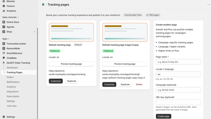DEVDIY Order Tracking