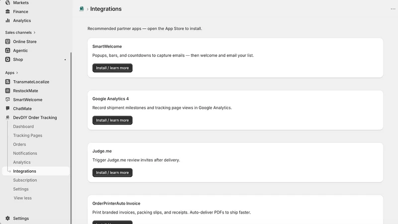 DEVDIY Order Tracking