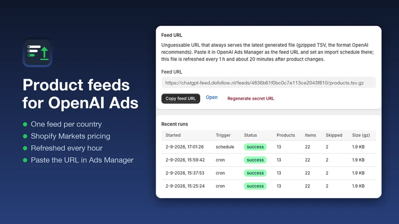 ChatGPT Ads Feed Sync