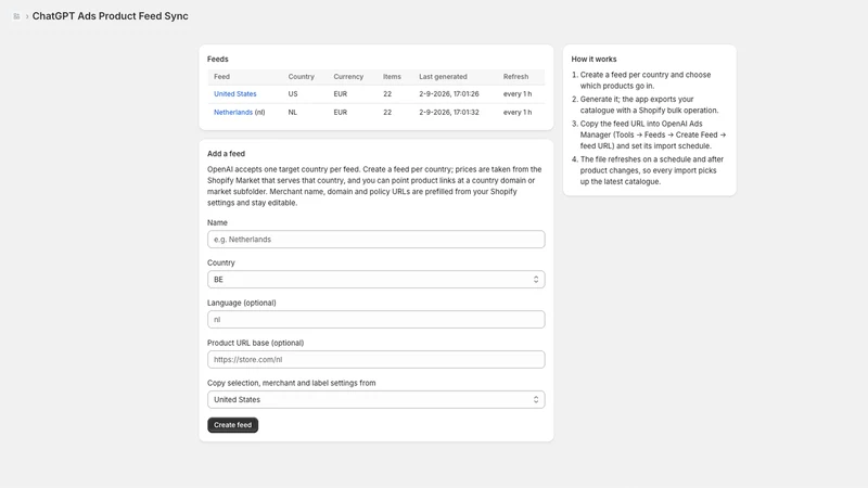 ChatGPT Ads Feed Sync