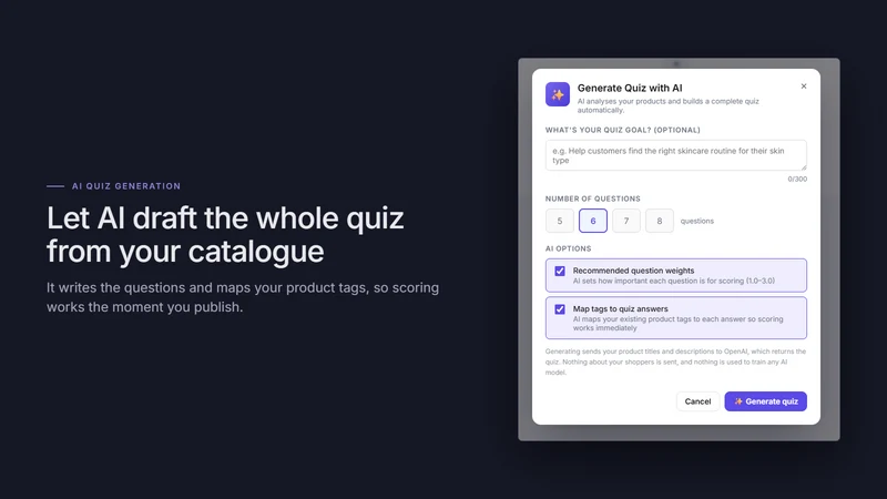 Suggesto: Product Quiz Builder