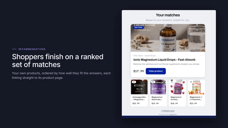 Suggesto: Product Quiz Builder