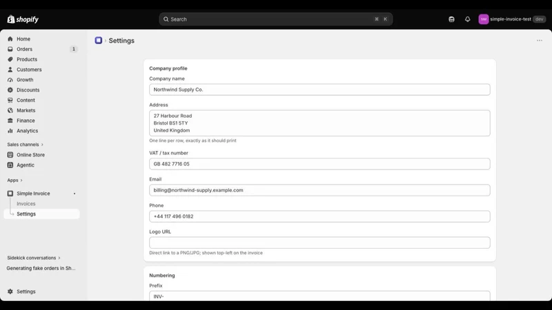 Simple Invoice