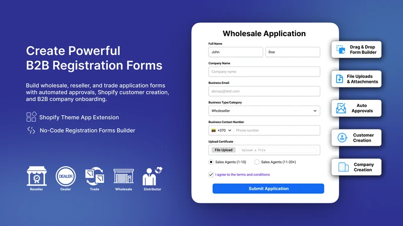 Rivio B2B Registration Forms