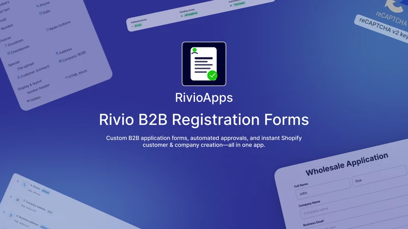 Rivio B2B Registration Forms