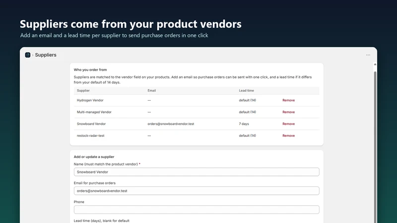 Restock Radar