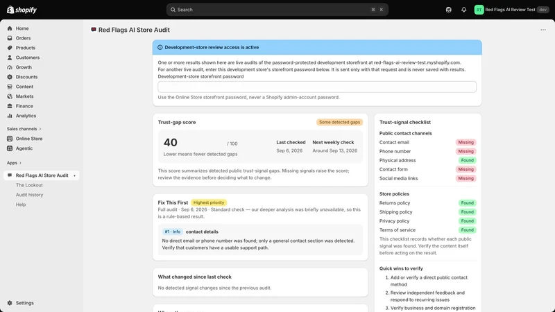 Red Flags AI Store Audit