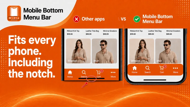 Mobile Bottom Menu Bar