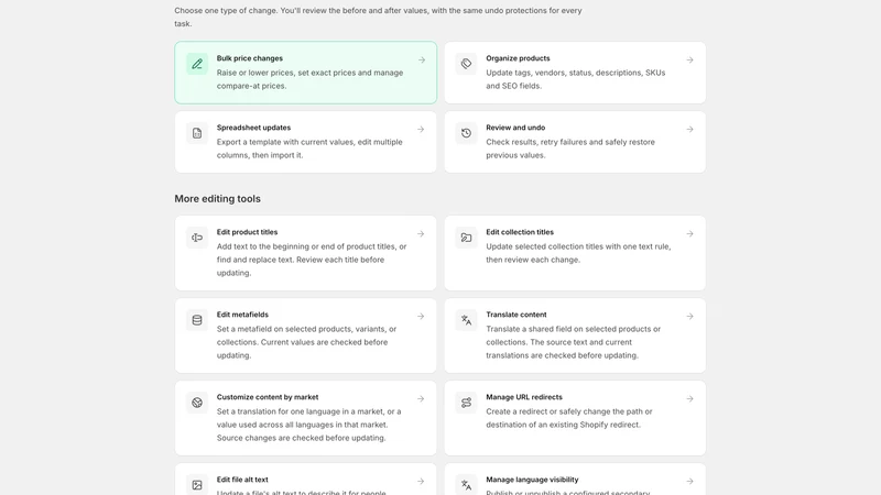 MerchUndo: Bulk Editor