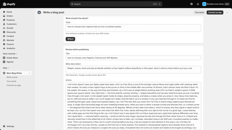 Marz Blog Writer