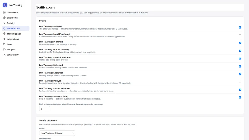 Luv Shipment Tracking & Status