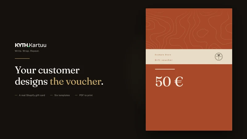 Kartuu ‑ Printable Gift Cards