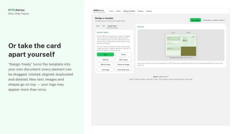 Kartuu ‑ Printable Gift Cards