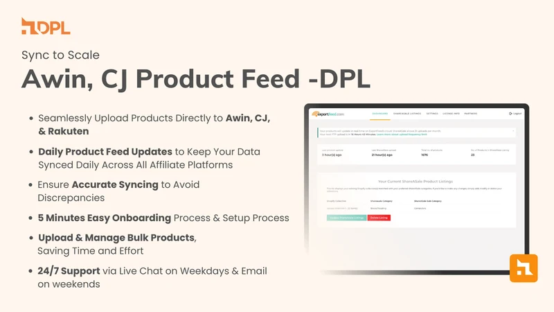 Awin, CJ Product Feed ‑DPL