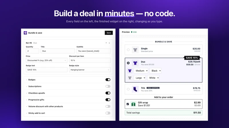 Instant Product Bundles